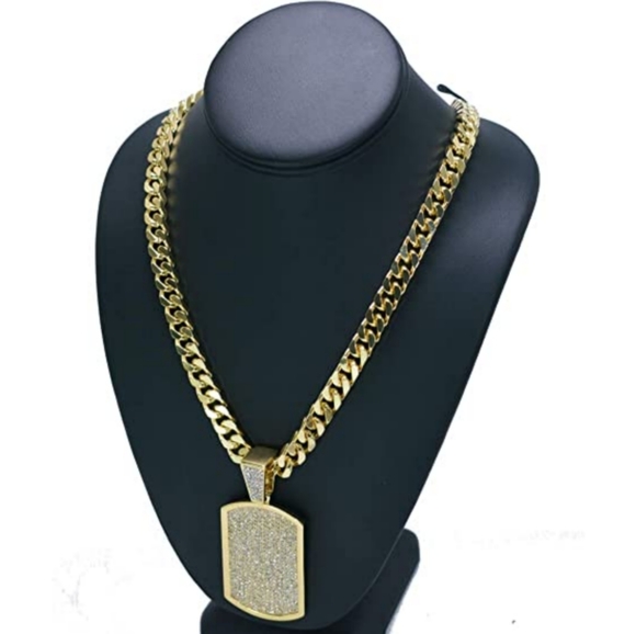Fashion Nova Other - 2/$15 Fashion Nova Men's Iced Cuban Chain Dog Tag Necklace